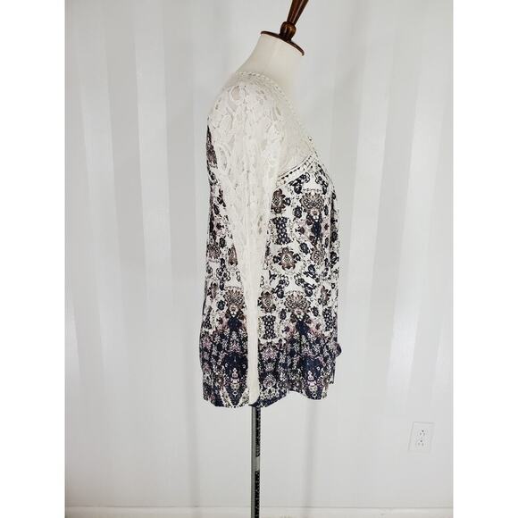 VINTAGE AMERICA BLUES Lace Sleeve Top Sz S - Picture 2 of 10
